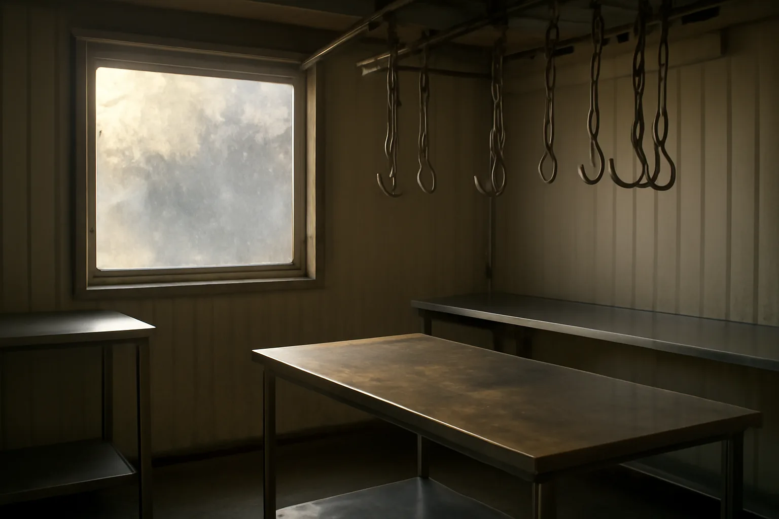Inside a rural Alaska cut and wrap processing facility with stainless tables